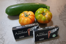 ingredientes receta de tomate, calabacín y anchoa