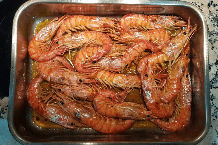 Gambones al horno